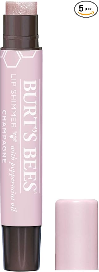 Burt's Bees Lip Shimmer, Champagne 0.09 oz (Pack of 5)