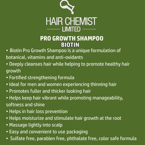 Hair Chemist Pro-Growth Shampoo & Conditioner Set with Biotin - Includes 33.8oz Shampoo & 33.8oz Conditioner