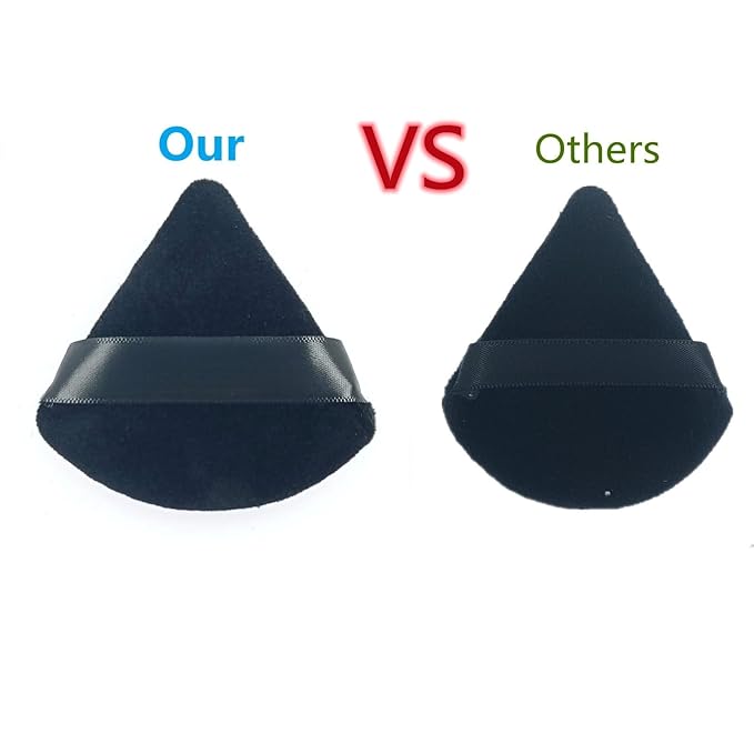 ZHIYE 8pcs Triangle Powder Puffs, Reusable Face Makeup Puff, Multifunctional Facial Makeup Tool Wet, Dry Dual-Use Makeup Sponge for BB CC Cream Liquid Foundation(BLack)