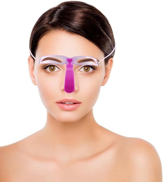 Frcolor Brow Template Handle Eyebrow Styling Stencil Kit 8 Kinds Reusable Precision Eyebrow Grooming Tool DIY Makeup and Natural Defined Eye Brow