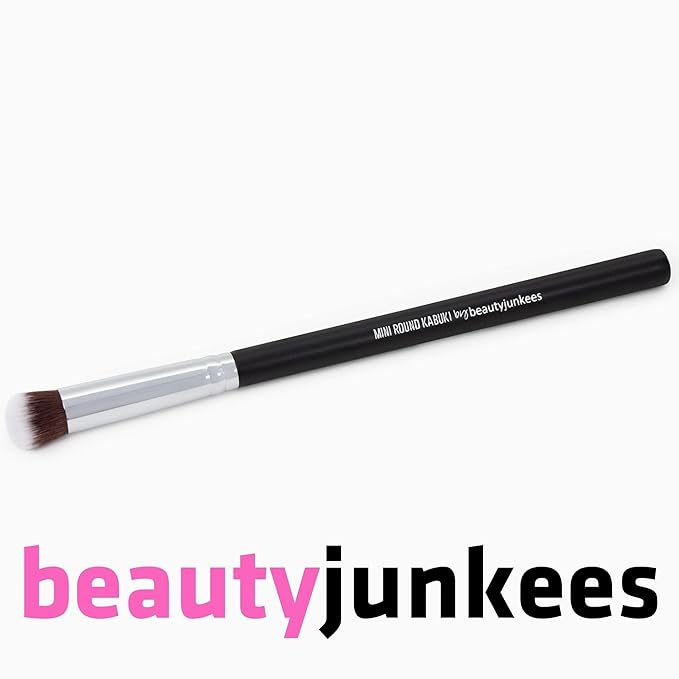 Mineral Powder Eyeshadow Makeup Brush – Small Mini Round Top Kabuki, Synthetic Dome Smudge Eye Shadow Brushes for Blending Smoky Eye, Setting Concealer Liquid Cream Cosmetics, Cruelty Free