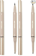 SHEGLAM Dual-Sided Eyebrow Pencils Cream Waterproof Long Lasting Eye brow Pen Makeup - Chocolate (Pack of 2)