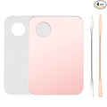 4 Pcs Makeup Mixing Tray Makeup Palette with Makeup Spatula Makeup Mixing Palette Foundation Palette for Eye Shadow Lipsticks Nail Art Beauty Salon (Pink and Transparent)