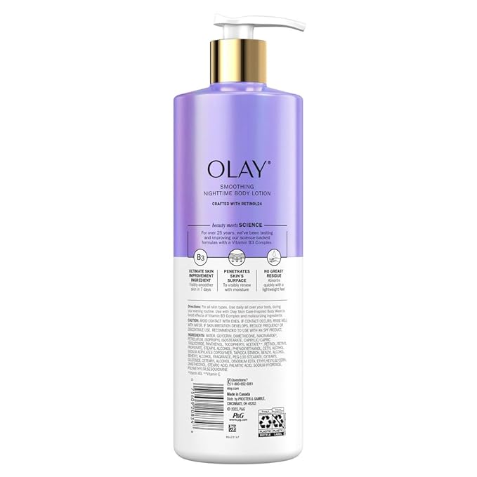 Olay Smoothing Hand & Body Lotion with Retinol and Vitamin B3, 17 fl oz. (Pack of 4)