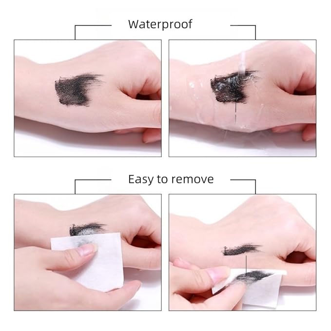 Black Waterproof Mascara for Volume and Length, Ultra-Precise Brush for Tiny and Lower Eyelashes, Natural Defining Curling Long-Lasting Eyelashes,Clump-Resistant, Smudge-Proof