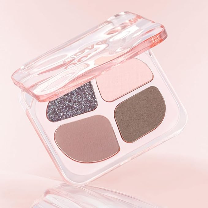 Matte Eyeshadow Palette, 4 Color High Pigment Blendable Eye Shadow Makeup For Older Women, Shimmer Eyeshadow Palette Makeup (03#, Pack of 1)