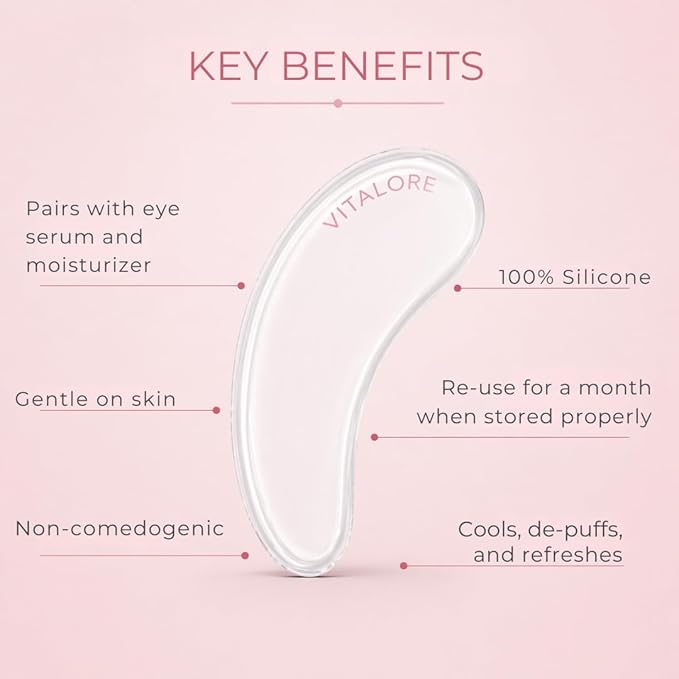 Reusable Silicone Under Eye Patches – Hydrating Eye Masks for Puffiness, Dark Circles & Fine Lines, Smoothing Under Eye Care- 100% Silicone Reusable Eye mask