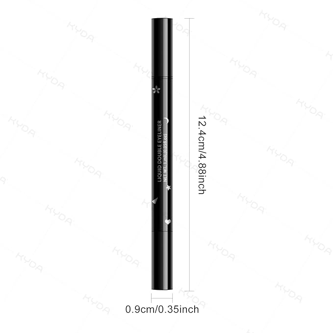 Ownest 5Pcs Eyeliner Stamp, Double-End Liquid Eyeliner Stamp Pen, Waterproof Eye Liner Pencil Set, Face Tattoo Makeup-Triangle+Smiley+Flower+Moon+Heart