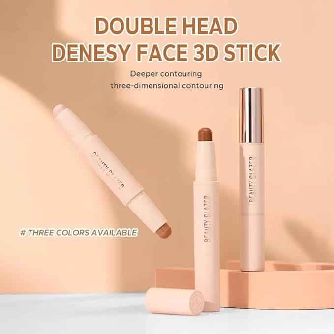 Double Head Contour Stick, Highlight & Contour Bronzer Stick, Durable And Waterproof Contouring Stick Set, Facial Makeup Contouring Face Cream﻿