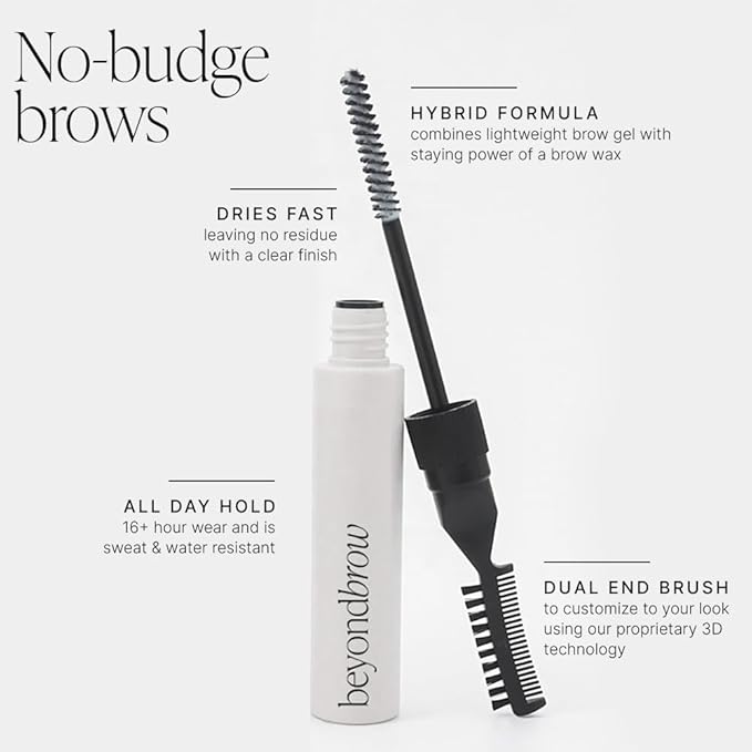 3D Brow Gel & Wax with Lamination Effect, 2-In-1 Hybrid Formula - From Soft, Natural Brows to Fluffy, Feather Brows - Vegan, Cruelty-free, Long Lasting, Water-resistant