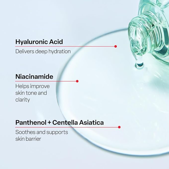 Dr. G R.E.D. Blemish Clear Hyal-Cica Soothing Serum - Korean Skincare - Long-Lasting, Hydrating Serum for All Skin Types - Cools Skin Temperature - Hyaluronic Acid & Centella Asiatica - 1.69 fl oz