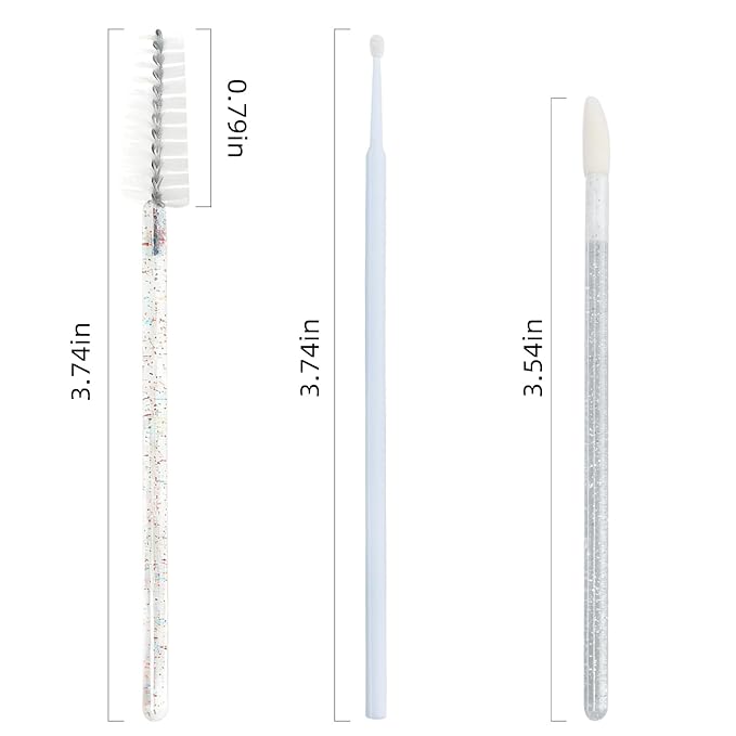 300 PCS Eyelash Extension Supplies Kit, Disposable Micro Swab Brush, Eyebrow Spoolie, Lip Brush, Mascara Wand Applicator (Colorful White Kits)
