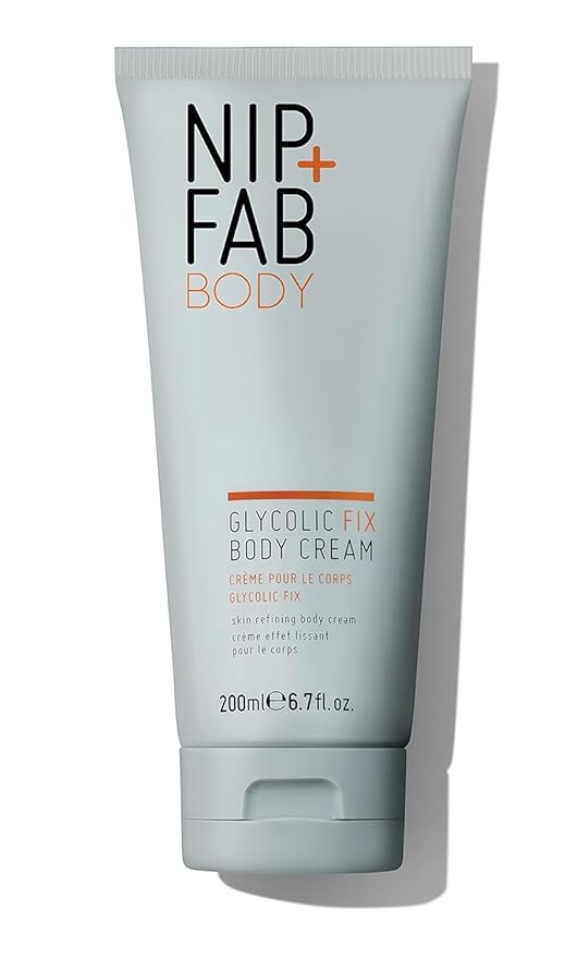 Nip + Fab Glycolic Fix Body Cream (6.7 fl oz) – Exfoliating AHA Body Moisturizer with Salicylic Acid – Resurfacing Lotion for Smooth Skin & Keratosis Pilaris