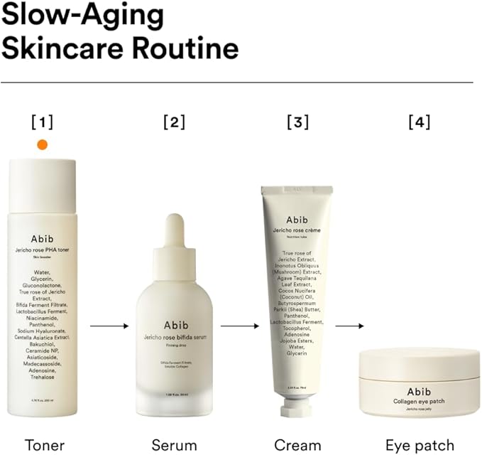 Abib Jericho Rose PHA Toner 6.76 fl oz / 200 ml, Rose of Jericho Extract for Skin Elasticity and Texture