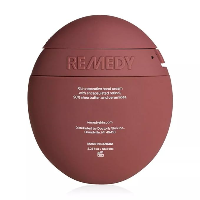 Remedy-Skin Dry Hand Cream with Shea Butter, Retinol, Ceramides - Repairs and Nourishes Dry Hands and Cuticles - 2.25 fl oz, Pack 1