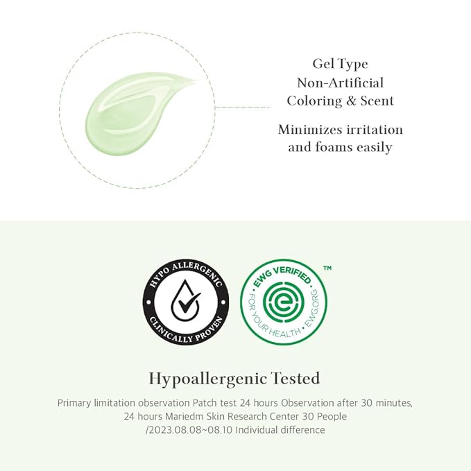 Dr.Althea Green Relief Amino Gel Cleanser | Lightweight & Hydrating Makeup Remover | Daily Face Wash with Hyaluronic Acid | Korean Vegan Skincare for All Skin Types | 3.38 Fl Oz