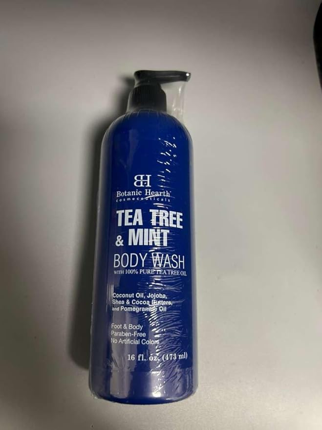 Botanic Hearth Tea Tree & Mint Body Wash, 16 fl oz | Refreshing Body Cleanser with Tea Tree Oil & Mint, Moisturizing Formula, Gentle Daily Use Shower Gel, Fresh Scent, Suitable for Men & Women