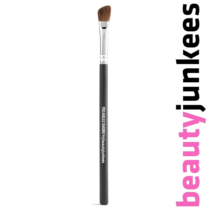 Angled Eyeshadow Brush Eyeshadow Blending Brush - Beauty Junkees Pro Angled Shading Eye Shadow Brush for Brow Bone Highlighter, Concealer, Crease, Inner Eyes, Corner, Nose Contour Makeup