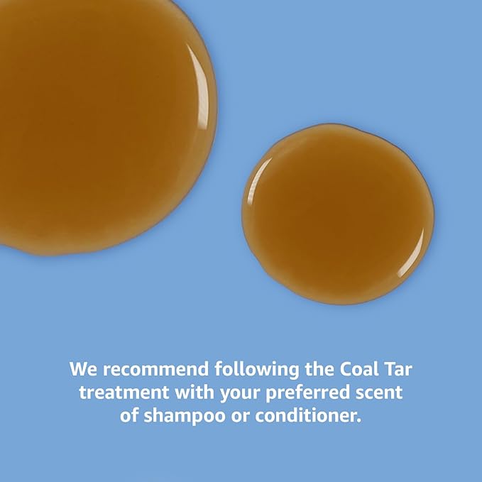 Amazon Basics Therapeutic Plus Coal Tar Anti-Dandruff Shampoo, Treats Psoriasis, Seborrheic Dermatitis, Itching and Flaking Scalp, 0.5% Coal Tar, 16 Fl Oz, Pack of 1