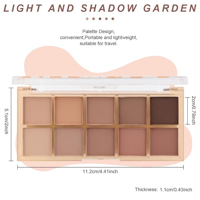 CAKAILA 10 Colors Nude Pink Matte Eyeshadow Palette,Neutral Nude Eye Shadow Palette,Long Lasting Waterproof Travel Size Makeup Pallete,Vegan,Cruelty -free