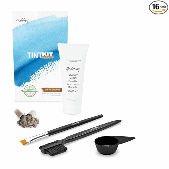 Godefroy Hair Color Tint Kit for 100% Gray Coverage, Light Brown, 20 Applications, Long-Lasting Root Touch-Up for Men & Women, Pre-Measured Capsules, No Waste, DIY Salon-Quality Results at Home