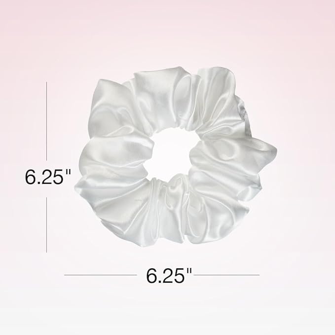 Scunci by Conair The Original Scrunchie hair accessories - hair accessories for women - hair ties - trendy hair accessories - Jumbo Size in Washable White Nylon Silk- 1 Count