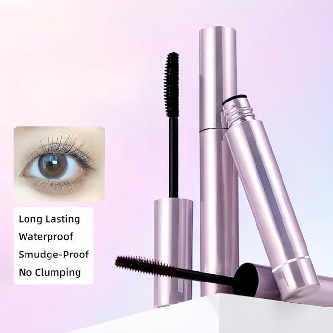 Mascara with Special Brush Separates Lashes for Definition, Smudge-Proof, No Clumping,Waterproof, Long-Lasting, Natural Look (Black)