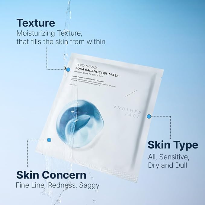 ANOTHERFACE PEPTATHENOL™ Hydrogel Mask | Overnight lifting Mask Pack Korean skin care Pore Minimizing Firming Non-irritation Vegan Korean Skin Care 4Sheets