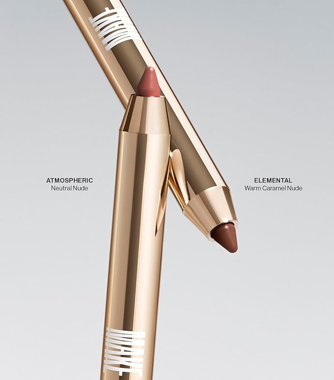 MAKE Beauty Continuum Lip Liner – Long Lasting Creamy Liner with Velvet Matte Finish – Includes Built-In Sharpener and Blending Brush – Highly Pigmented Grayish Taupe Lip Color – Shade, Slate