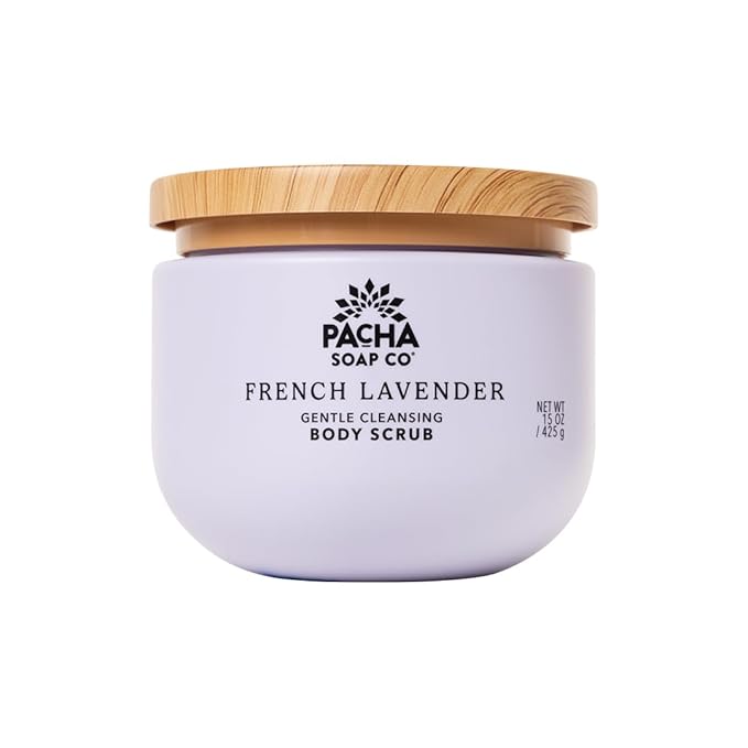Pacha Soap Co. Whipped Cleansing Scrub, French Lavender - Premium, Handcrafted, Exfoliating Soap Scrub with Pumice for Face & Body, Soothing Essential Oils, Clean Ingredients 2-Pack (15 oz Each)