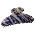 Wenlly large tortoise shell claw clip, 4.1 Inch cellulose acetate hair claw clips, marble non-slip strong hair hold barrettes for women and girls, black blue