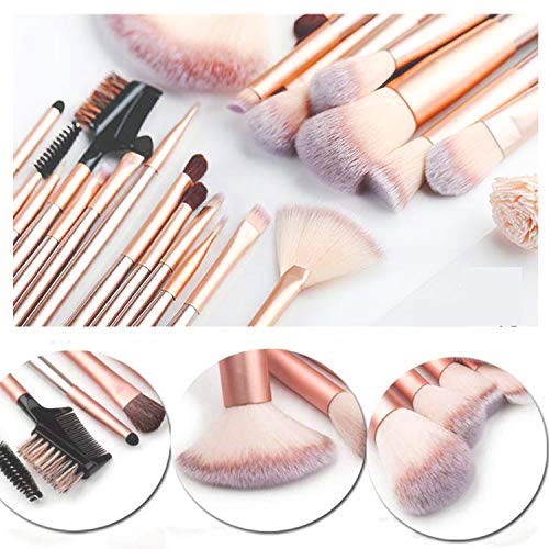 Makeup Brush Set, NEVSETPO 28PCS Make Up Brushes For Women Include 24 Makeup Brushes 2 Sponges, 1 Dual End Mask Spatula, 1 Brush Egg Cleaner, 1 Travel-Friendly Easy Clean Roll Up Makeup Bag