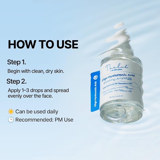 THE LAB by BLANC DOUX Oligo Hyaluronic Acid Boosting Ampoule- Hydrating and Firming Facial Serums, Anti-Aging Moisturizer with Deep Hydration, Suitable for All Skin Types, 30ml /1.01 fl.oz