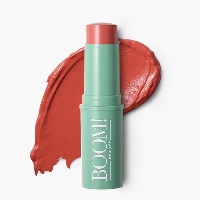 Boomstick Gloden Peach® - Warm, Coral-Peach Blush Stick and Lipstick - Multistick, Vegan, Makeup for Older Women and Mature Skin Boom Stick By Cindy Joseph