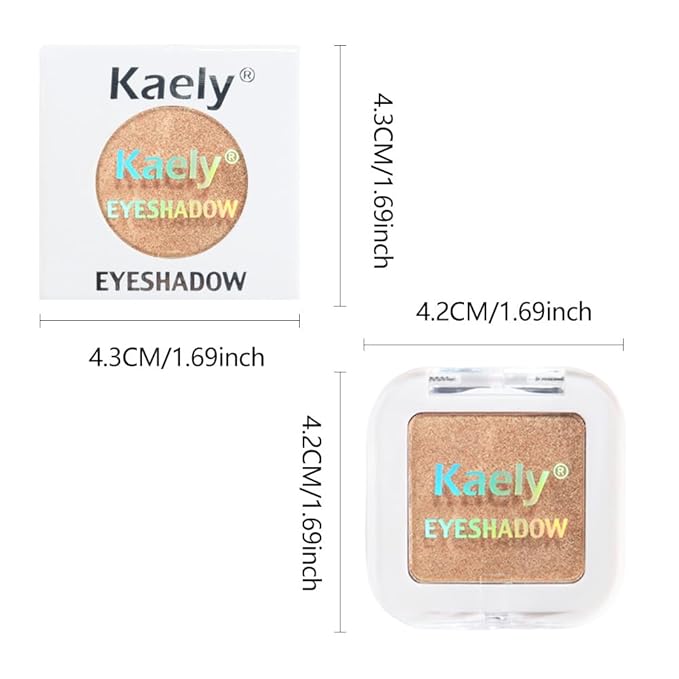 evpct Gold Single Eye Shadow Palette Makeup for Older Women, Gold Bronze Copper Brown Shimmer Glitter Sparkly Metallic Cream Eyeshadow Palette Brightener Makeup, High Pigment Monochrome Mini Eyeshadow