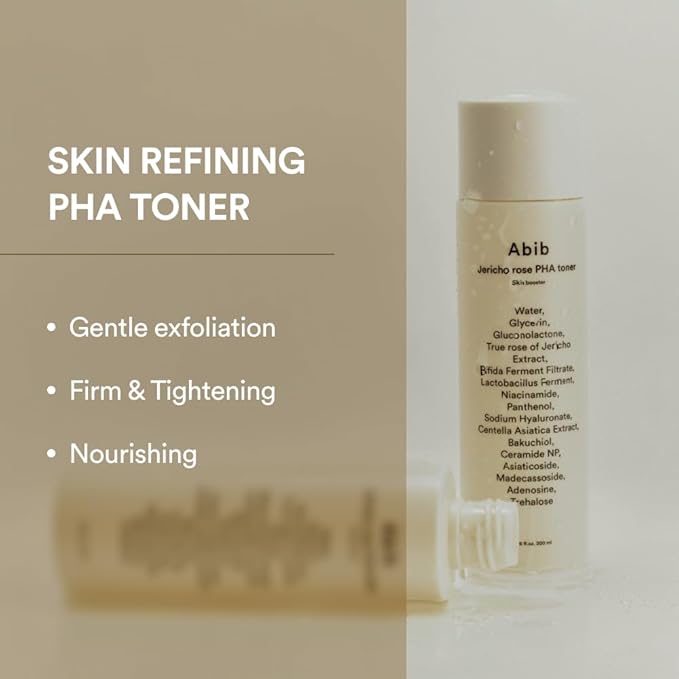 Abib Jericho Rose PHA Toner 6.76 fl oz / 200 ml, Rose of Jericho Extract for Skin Elasticity and Texture
