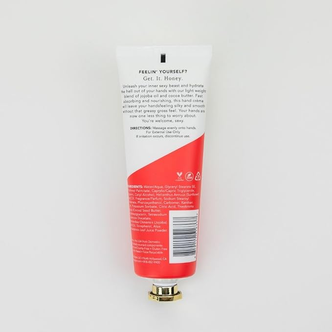 Chez Gagné Vegan Hand Cream for Dry Hands - Sexy As Hell - Cypress and Juniper 3.4oz Non-Greasy Moisturizing Hand Lotion - Made in California - Paraben, Sulfate & Phthalate Free - Funny Unisex Gift