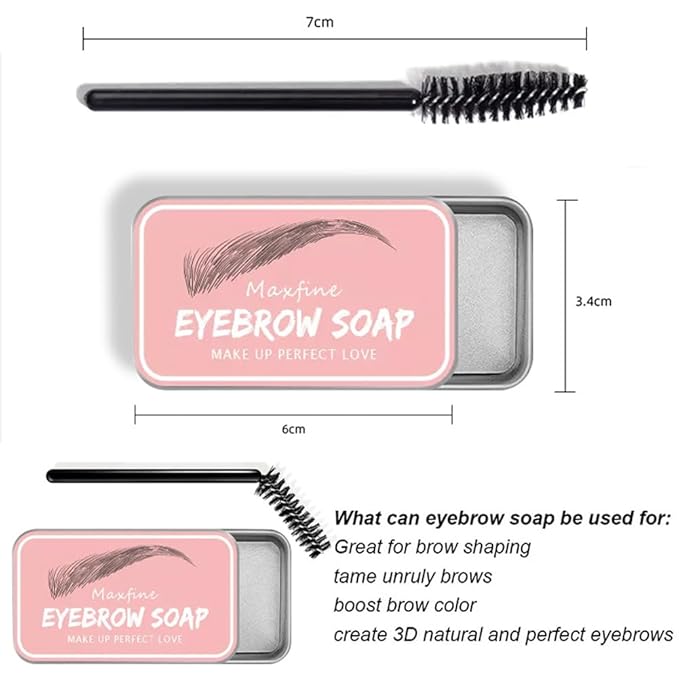 2 Pack Eyebrow Soap Clear Brow Gel Waterproof Long Lasting Eyebrow Styling Wax for Natural Brows Shaping Makeup