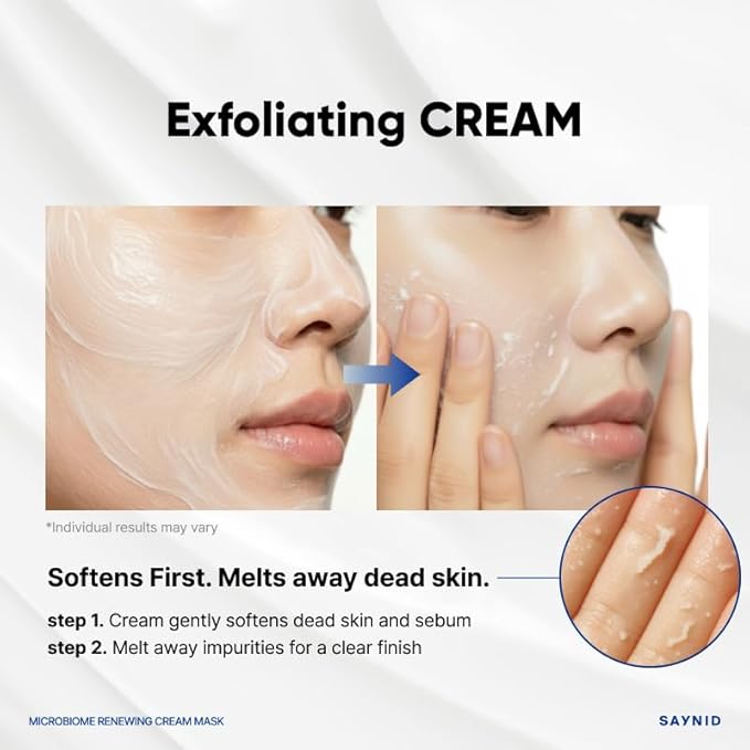 Microbiome Renewing Cream Mask, Wash-off Face Mask, Cream Exfoliating, Pore Care, Glass Skin Effect, Barrier-Friendly Korean Skincare | 3.38 fl.oz. (100ml)