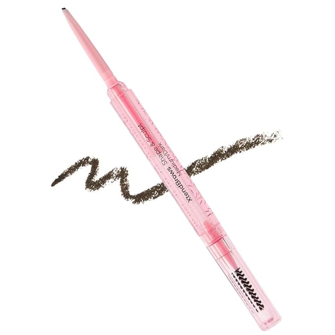 MCoBeauty XtendBrows Shape & Sculpt Brow Pencil - Medium To Dark - Natural Look Eyebrow Filler Pen with Triangle Tip & Spoolie - Long-Wearing Definer for Fuller Natural Brows - Vegan & Cruelty Free
