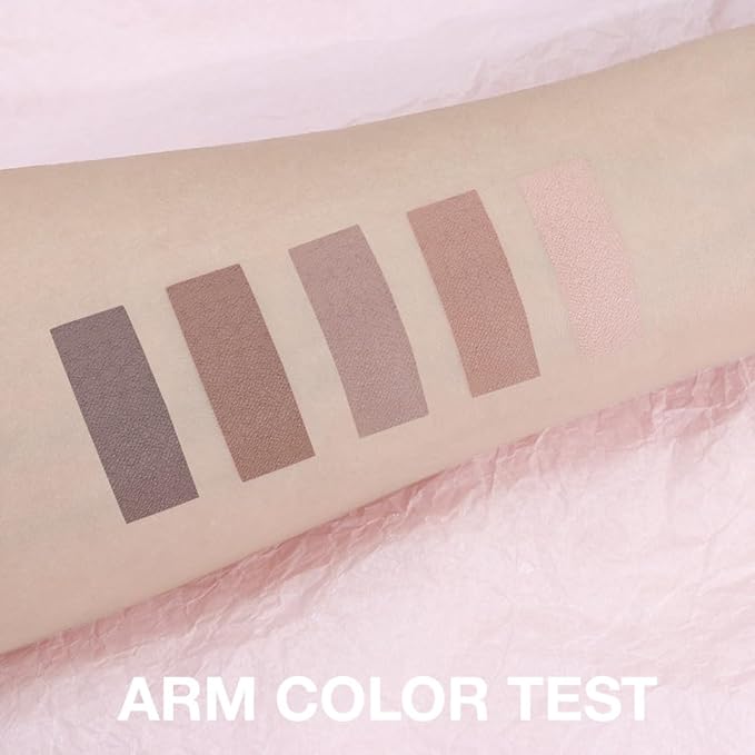 CAKAILA 5 Colors Matte Eyeshadow Makeup Palette,Nude Dark Brown Taupe Black Natural Neutral Eye Shadow Palette,Long Lasting Waterproof Naturing-Looking Women Girls Eye Shadow