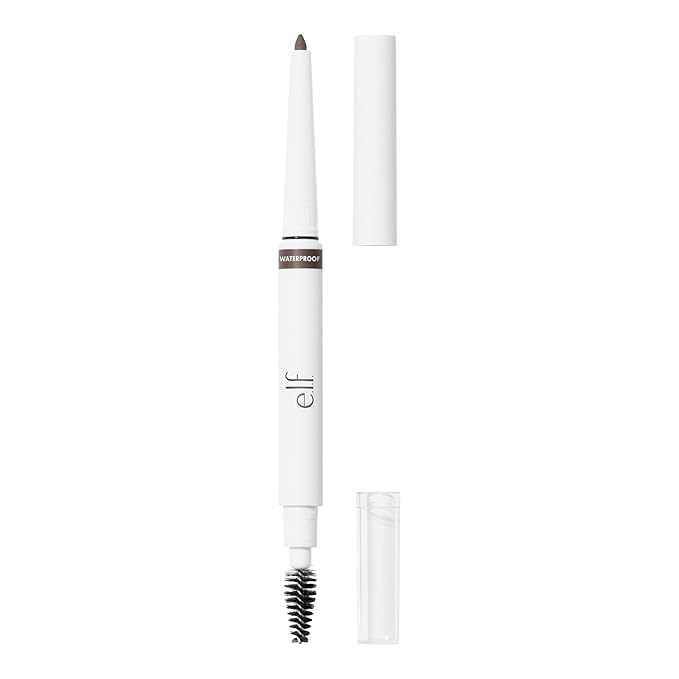 e.l.f. Instant Lift Waterproof Eyebrow Pencil, Dual-Ended with Precision Tip & Spoolie, Smudge-Resistant Formula for Natural, Long-Lasting Brows, Deep Brown