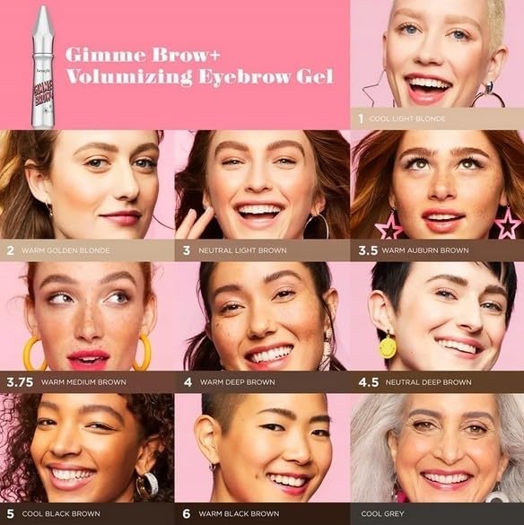 Benefit Cosmetics Mini Gimme Brow+ Tinted Volumizing Eyebrow Gel # 3 Neutral Light Brown 0.03 OZ (IMAGE OF PRODUCT DIFFERS FROM THE ONE POSTED AS THIS IS A SAMPLE PRODUCT)