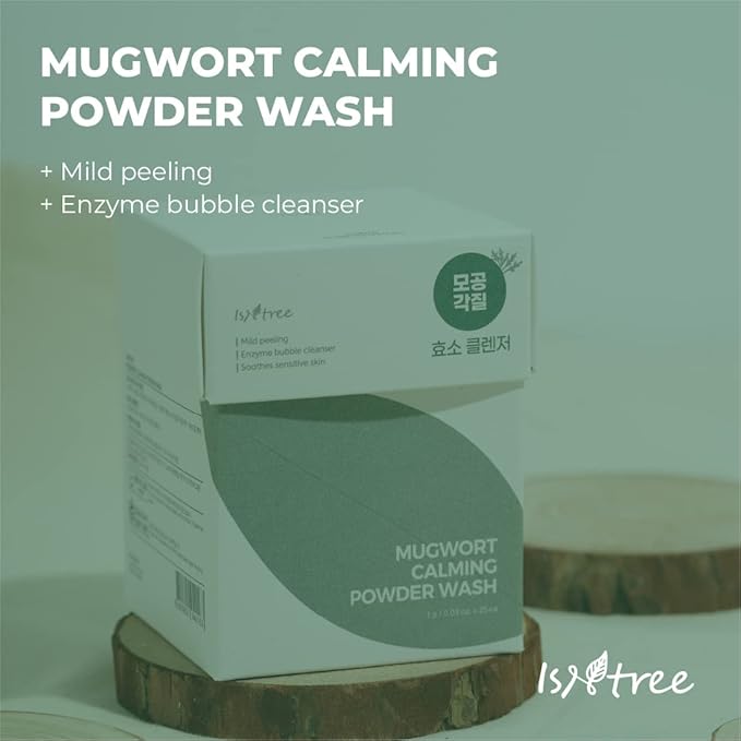 ISNTREE Mugwort powder wash 1g 0.03oz x 25ea | Mild peeling | Enzyme bubble cleanser | Soothes sensitive skin