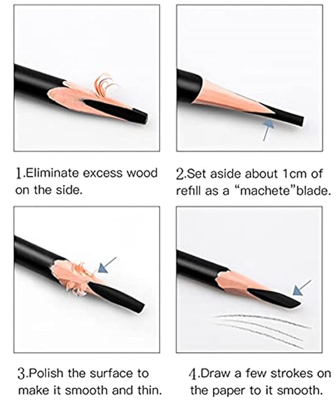 Go Ho 12 PCS Black Eyebrow Eyeliner Pencils,Sweatproof Eyebrow Pencil,Long-lasting Nice Color Eye Brow Gel Pen Makeup Brow Tint Sticks（Black）