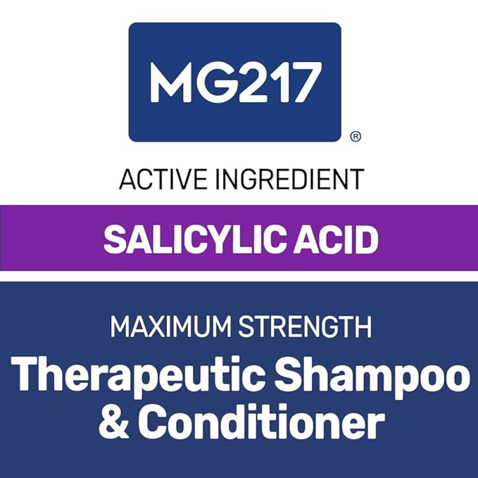 MG217 Psoriasis Shampoo and Conditioner with Salicylic Acid, Therapeutic Scalp Treatment, Softens, Lifts, Removes Scaling, Psoriasis Scalp Treatment, Salicylic Acid Shampoo and Conditioner, 8floz Tube