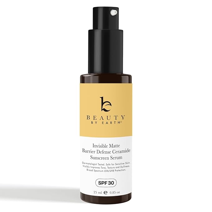 Face Sunscreen Serum SPF 30 – Broad Spectrum UVA/UVB Protection, Made in the USA with Organic & Natural Ingredients, Ceramide Skincare Serum with Matte Finish for Oily Skin