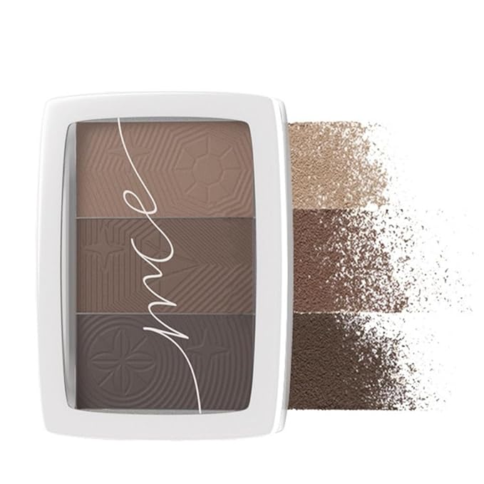 Eyebrow Powder Makeup Set - 3-Color Eyebrow Palette, Long-Lasting Eyebrows, Dark/Light Brown Eyebrow Powder, Fills and Shapes Perfect Brows for Women
