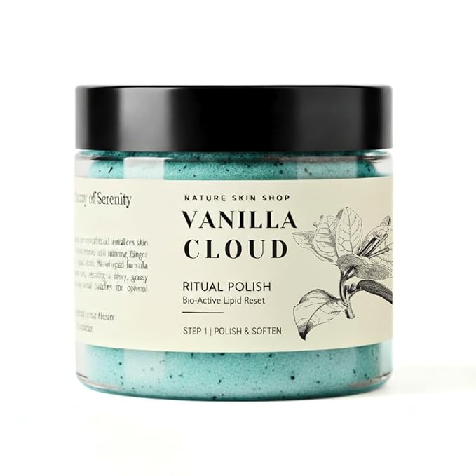 Nature Skin Shop Vanilla Cloud Spun Sugar Whipped Polish – Luxurious Whipped Exfoliating Body Scrub, 8oz