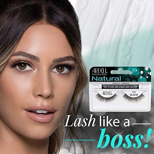 Ardell Natural False Eyelashes 131 Black - Soft & Wispy Volume Strip Lashes, 4 Pack